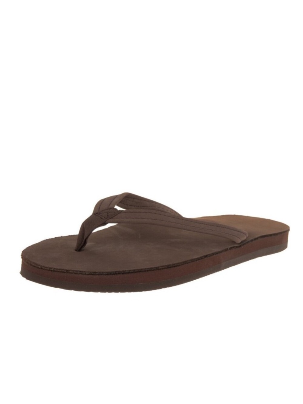 Rainbow Brown Leather-Look Flip Flop Sandal